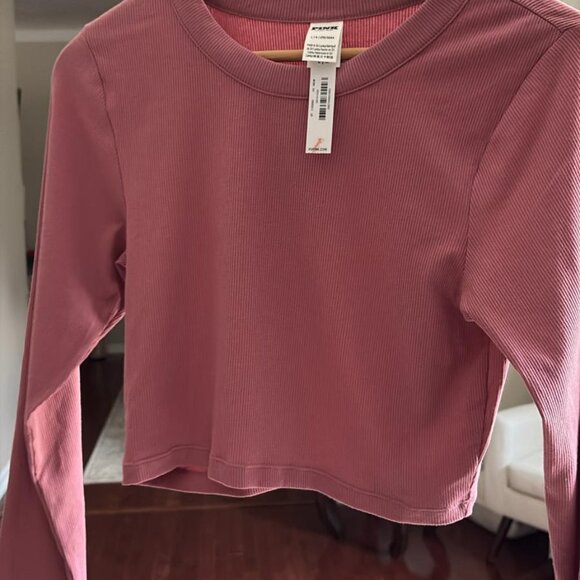 Pink Victoria's Secret Ribbed Long Sleeve Cropped Top - Picture 8 of 8